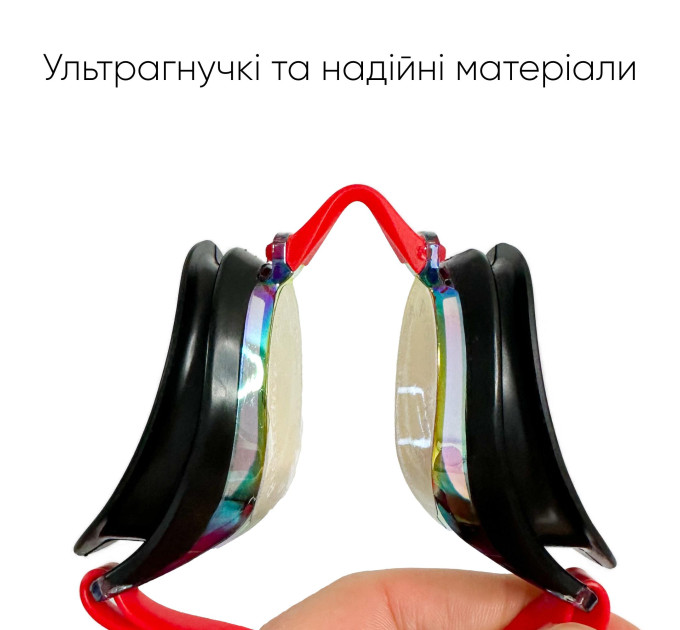 Окуляри для плавання Renvo Aries Pro Уні Anti-fog Червоний, Чорний OSFM (2SG100-04)