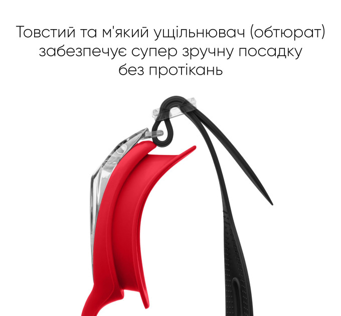 Дитячі окуляри для плавання Renvo Ertan JR Anti-fog Чорний Червоний OSFM (1SG120-0701)