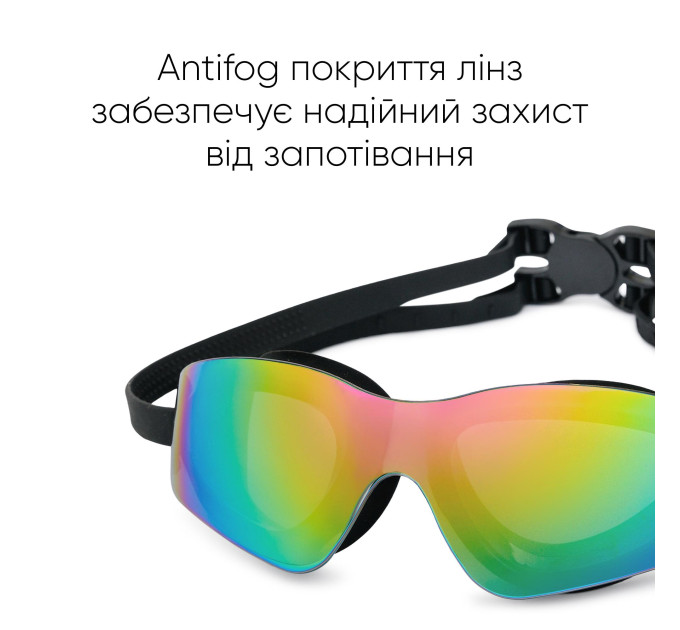 Окуляри для плавання Renvo Parma Уні Anti-fog Чорний Різнокольоровий OSFM (2SG500-0109)