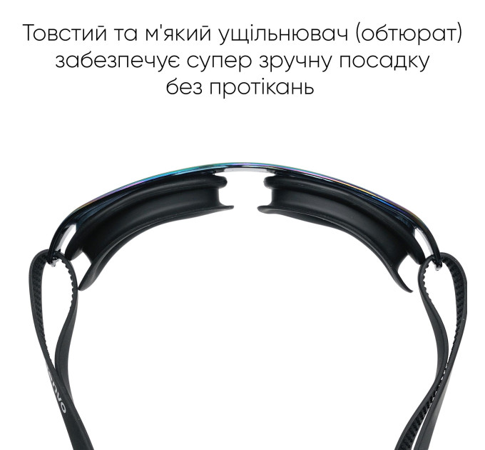Окуляри для плавання Renvo Parma Уні Anti-fog Чорний Різнокольоровий OSFM (2SG500-0109)