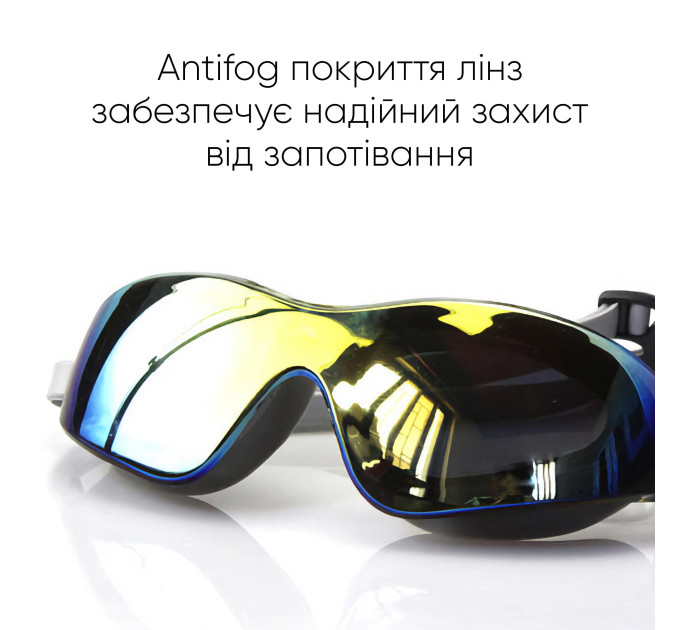 Окуляри для плавання Renvo Parma Уні Anti-fog Чорний, Сірий OSFM (2SG500-02)