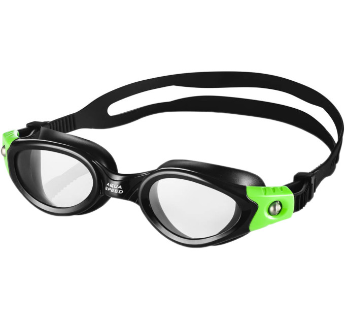 Окуляри для плавання Aqua Speed PACIFIC 6647 Чорно-зелені (5908217666475)