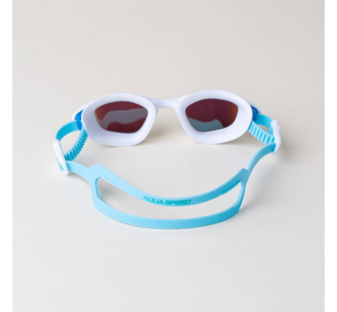 Окуляри для плавання Aqua Speed RAVEN MIRROR 61425 білий, бірюзовий Уні OFSM 5905718614257