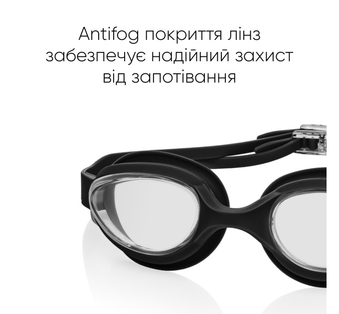 Окуляри для плавання Renvo Jinsuo Уні Anti-fog Чорний OSFM (2SG140-01)