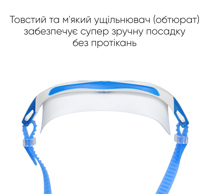 Дитяча маска для плавання Renvo Karu JR Anti-fog Білий Синій OSFM (1SM100-0403)