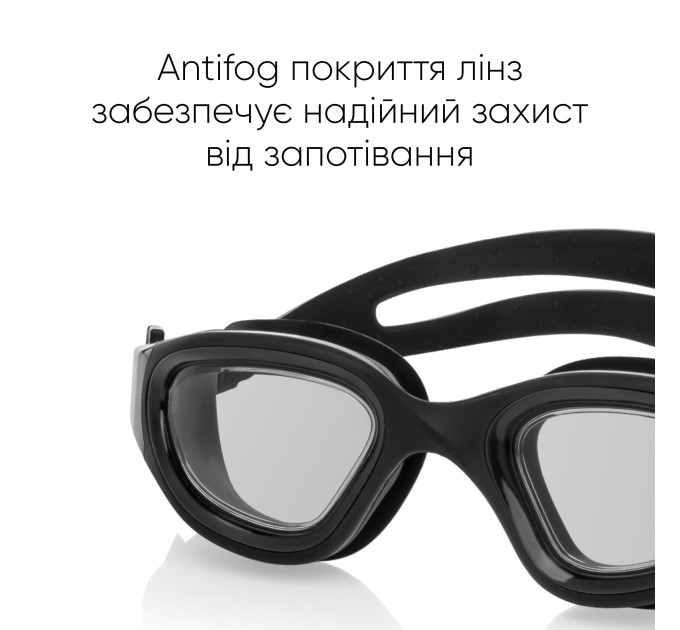 Окуляри для плавання Renvo Sangan Уні Anti-fog Чорний OSFM (2SG320-01)