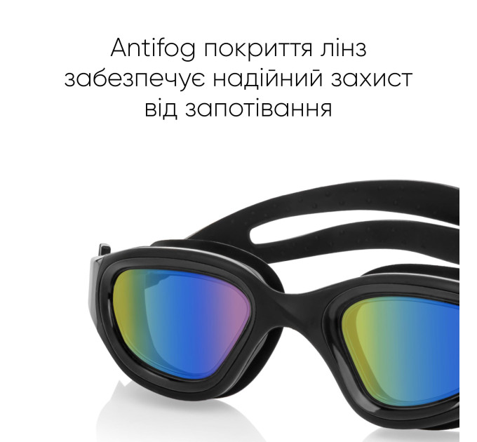 Окуляри для плавання Renvo Sangan Уні Anti-fog Чорний OSFM (2SG320-014)