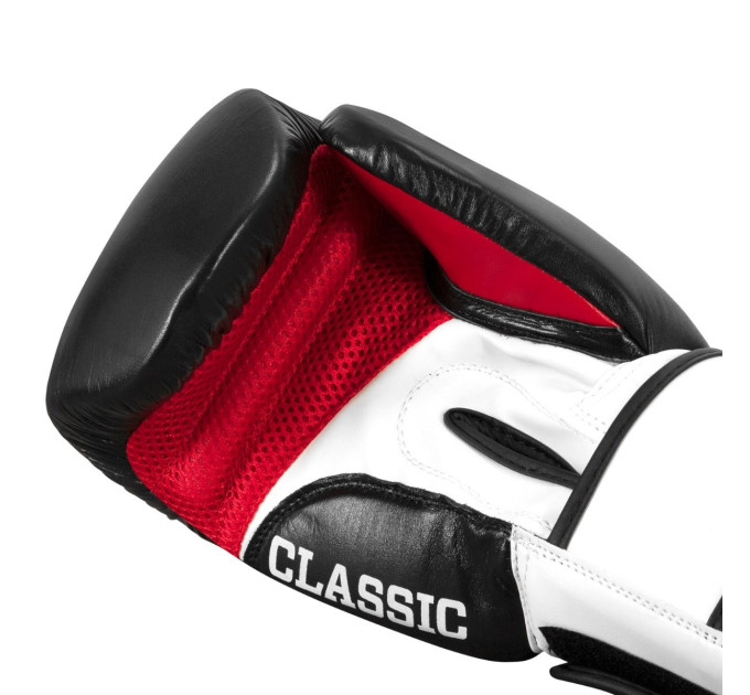 Боксерські рукавиці TITLE Classic Leather 2.0 Black/White/Red S 10 oz (бинти 4м. в комплекті)