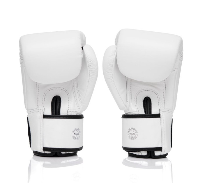Боксерські рукавиці Fairtex BGV1-ONE (натуральна шкіра) White 12 унцій (бинти в комплекті)