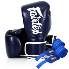 Боксерські рукавиці Fairtex BGV14 Blue 12 унцій (бинти в комплекті)