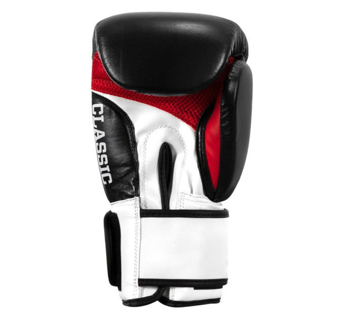 Боксерські рукавиці TITLE Classic Leather 2.0 Black/White/Red XL 16 oz (бинти 4м. в комплекті)