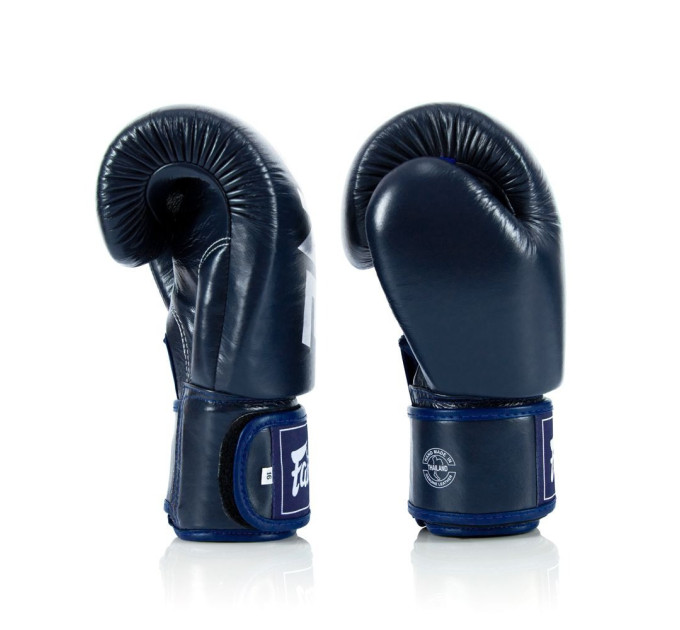 Боксерські рукавиці Fairtex BGV1-ONE (натуральна шкіра) Blue 10 унцій (бинти в комплекті)