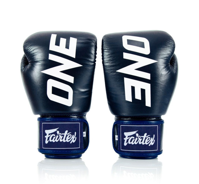 Боксерські рукавиці Fairtex BGV1-ONE (натуральна шкіра) Blue 10 унцій (бинти в комплекті)