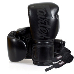 Боксерські рукавиці Fairtex BGV14SB Black 10 унцій (бинти в комплекті)