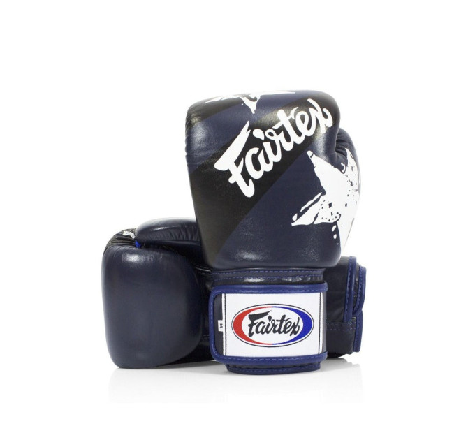 Боксерські рукавиці Fairtex BGV1 Nation Print Blue 12 унцій (бинти в комплекті)