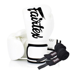 Боксерські рукавиці Fairtex BGV14 White 16 унцій (бинти в комплекті)