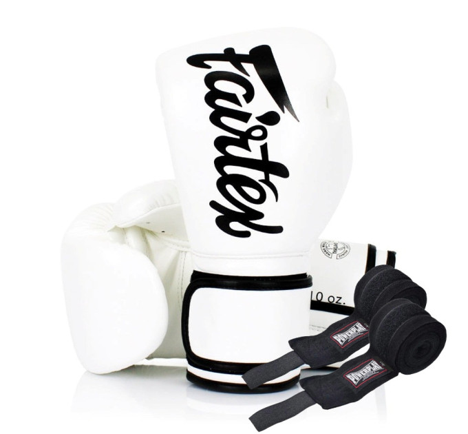 Боксерські рукавиці Fairtex BGV14 White 16 унцій (бинти в комплекті)