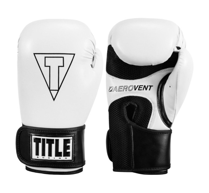 Боксерські рукавиці TITLE Boxing Vegan Gloves White/Black 14 oz (капа в комплекті)
