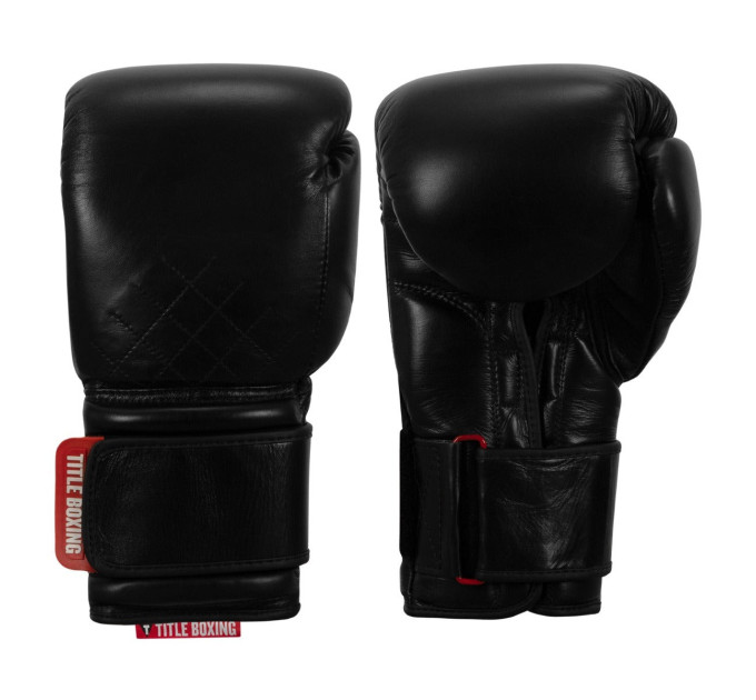 Боксерські рукавиці TITLE Boxing Ko-Vert Black 16 oz (бинти 4м. в комплекті)