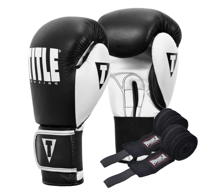Боксерські рукавиці TITLE Boxing Dynamic Strike Black/White 16 oz (бинти 4м. в комплекті) Боксерські рукавиці TITLE Boxing Dynamic Strike Black/White 16 oz (бинти 4м. в комплекті)