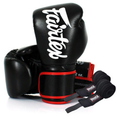 Боксерські рукавиці Fairtex BGV14 Black 12 унцій (бинти в комплекті)