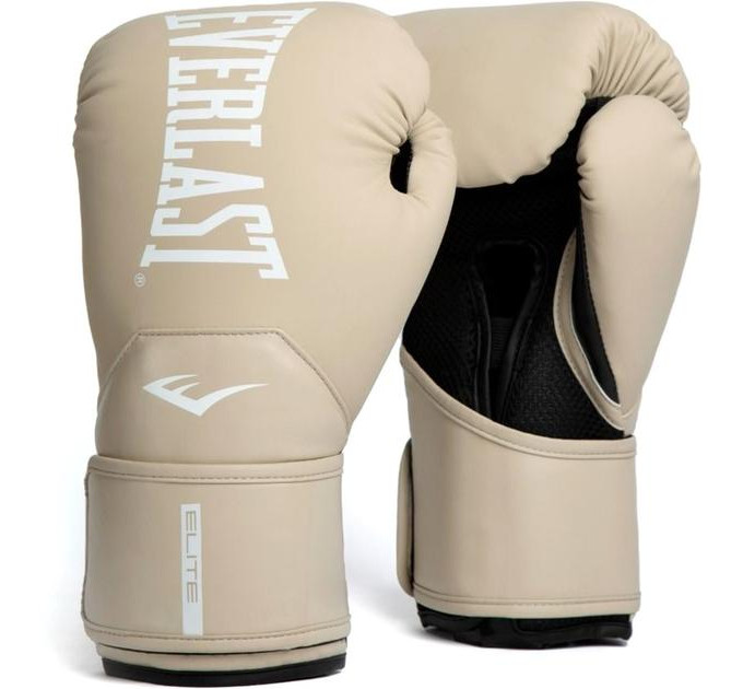 Боксерські рукавиці Everlast ELITE 2 BOXING GLOVES бежевий, чорний Уні 10 унцій P00003315