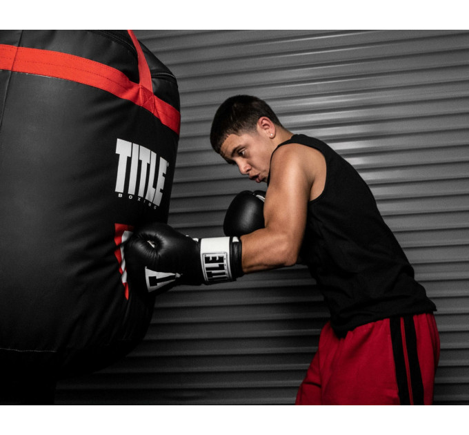 Боксерські рукавиці TITLE Premier Leather Black/White M 12 oz (бинти 4м. в комплекті)
