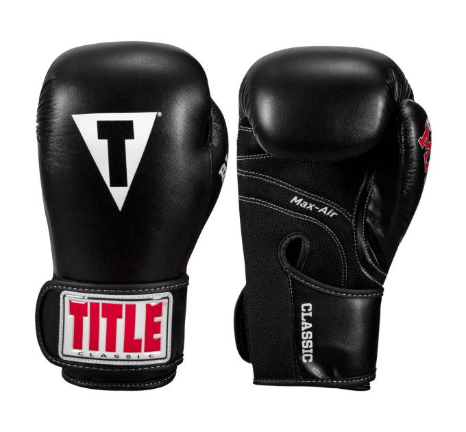 Боксерські рукавиці TITLE Classic Black Max Black 8 oz (бинти 4м. в комплекті)