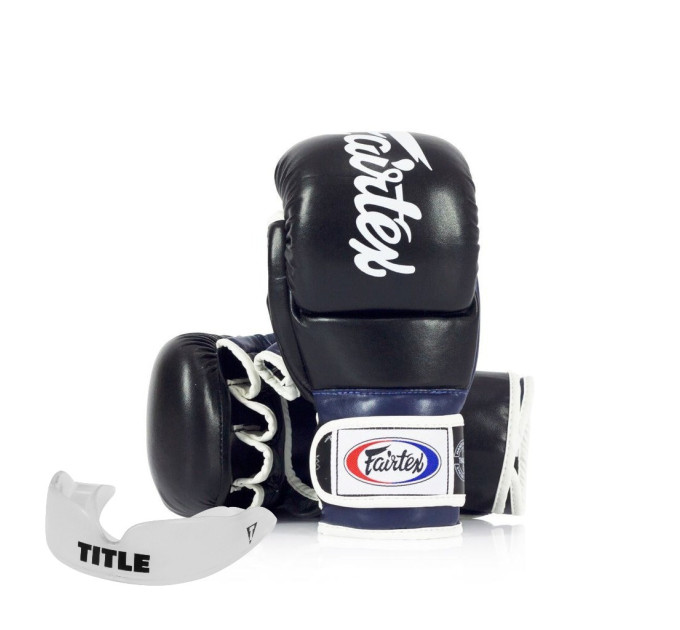 Рукавиці греплінгові для ММА Fairtex FGV18 Black/Blue XL Рукавиці греплінгові для ММА Fairtex FGV18 Black/Blue XL