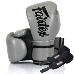 Боксерські рукавиці Fairtex BGV14 Grey 12 унцій (бинти в комплекті)