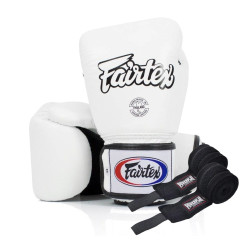 Боксерські рукавиці Fairtex BGV1 White 12 унцій (бинти в комплекті)