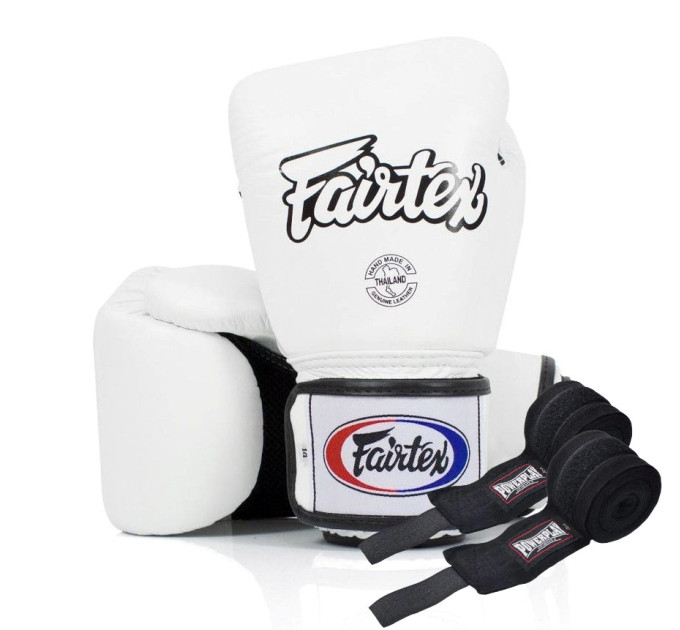 Боксерські рукавиці Fairtex BGV1 White 14 унцій (бинти в комплекті) Боксерські рукавиці Fairtex BGV1 White 14 унцій (бинти в комплекті)