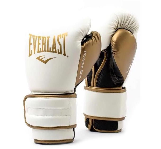 Боксерські рукавиці Everlast POWERLOCK 2R TRAINING GLOVE білий, золотий Уні 14 унцій P00003050