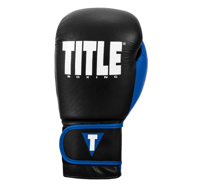 Боксерські рукавиці TITLE Boxing Dynamic Strike Black/Blue 14 oz (бинти 4м. у комплекті)