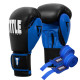 Боксерські рукавиці TITLE Boxing Dynamic Strike Black/Blue 14 oz (бинти 4м. у комплекті)