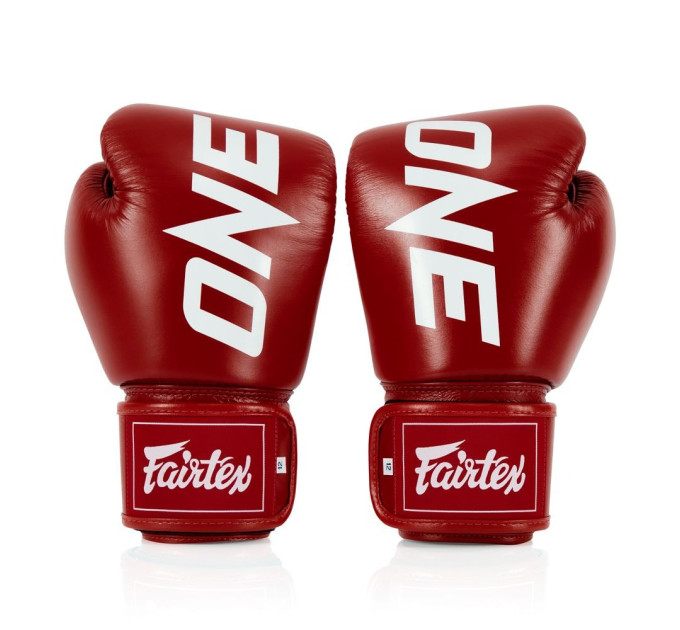 Боксерські рукавиці Fairtex BGV1-ONE (натуральна шкіра) Red 12 унцій (бинти в комплекті)