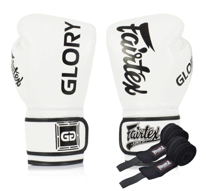 Боксерські рукавиці Fairtex BGVG1 White 10 унцій (бинти в комплекті)
