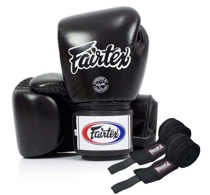 Боксерські рукавиці Fairtex BGV1 Black 12 унцій (бинти в комплекті) Боксерські рукавиці Fairtex BGV1 Black 12 унцій (бинти в комплекті)