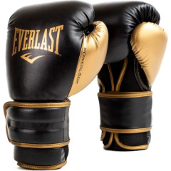 Боксерські рукавиці Everlast POWERLOCK 2R TRAINING GLOVE чорний, золотий Уні 10 унцій P00002661