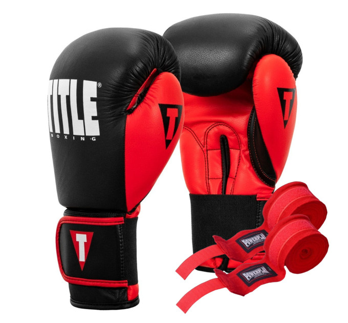 Боксерські рукавиці TITLE Boxing Dynamic Strike Black/Red 12 oz (бинти 4м. в комплекті) Боксерські рукавиці TITLE Boxing Dynamic Strike Black/Red 12 oz (бинти 4м. в комплекті)