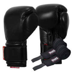 Боксерські рукавиці TITLE Boxing Ko-Vert Black 14 oz (бинти 4м. в комплекті)