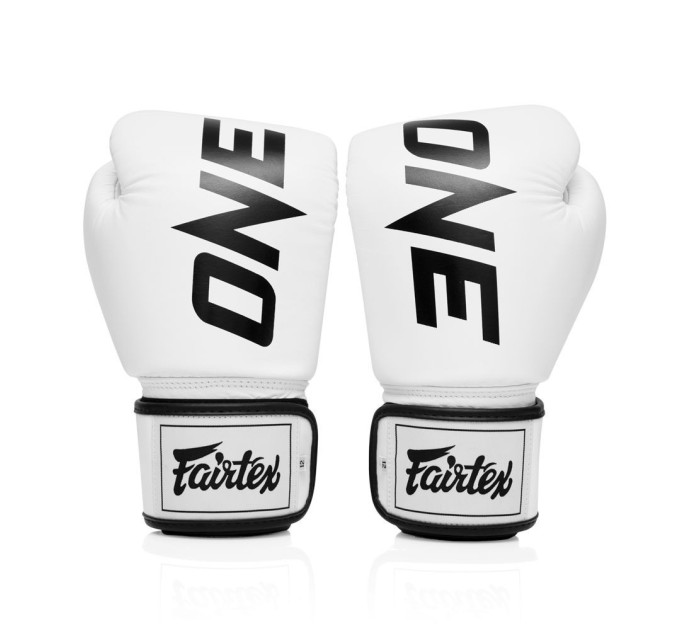 Боксерські рукавиці Fairtex BGV1-ONE (натуральна шкіра) White 10 унцій (бинти в комплекті)