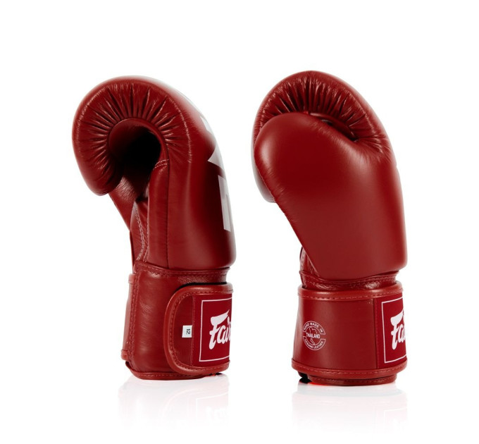 Боксерські рукавиці Fairtex BGV1-ONE (натуральна шкіра) Red 14 унцій (бинти в комплекті)