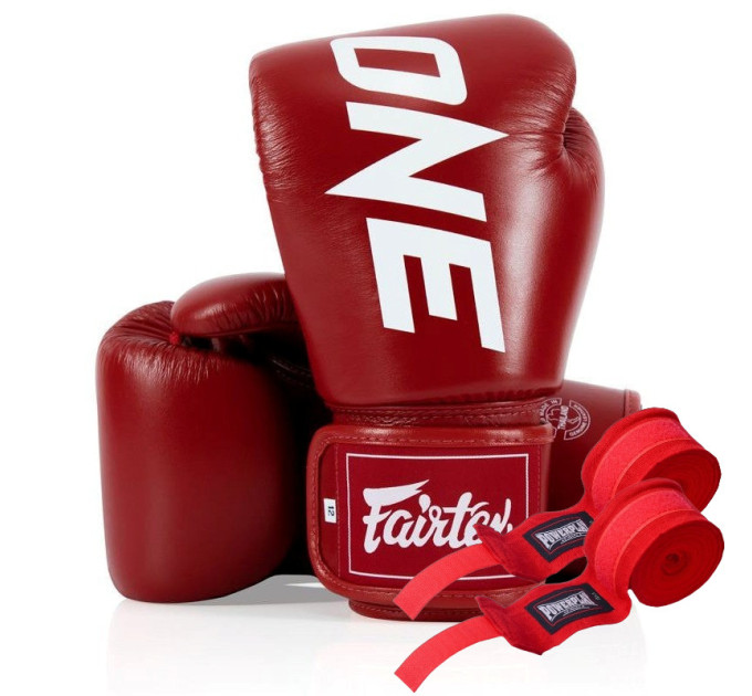Боксерські рукавиці Fairtex BGV1-ONE (натуральна шкіра) Red 14 унцій (бинти в комплекті) Боксерські рукавиці Fairtex BGV1-ONE (натуральна шкіра) Red 14 унцій (бинти в комплекті)