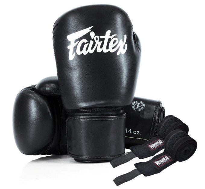 Боксерські рукавиці Fairtex BGV27 Black 10 унцій (бинти в комплекті)
