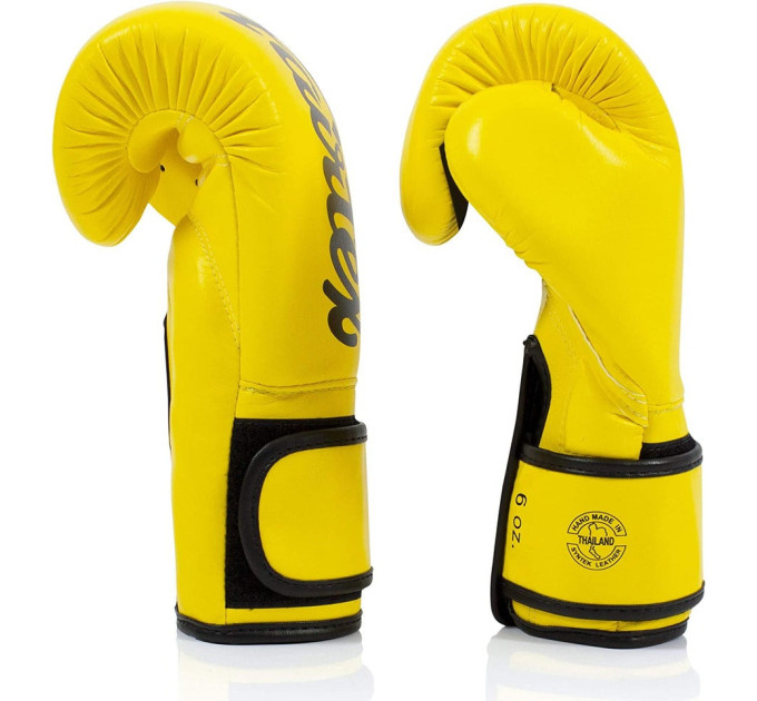 Боксерські рукавиці Fairtex BGV14 Yellow 14 унцій (бинти в комплекті)