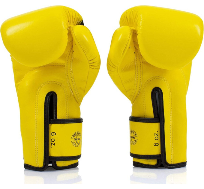 Боксерські рукавиці Fairtex BGV14 Yellow 14 унцій (бинти в комплекті)