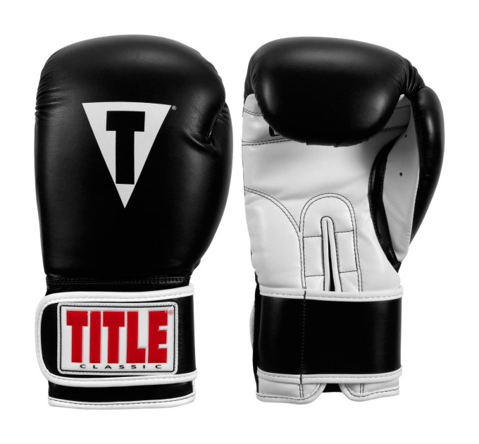 Боксерські рукавиці TITLE Classic Pro Style 3.0 Black/White 14 oz (капа в комплекті)