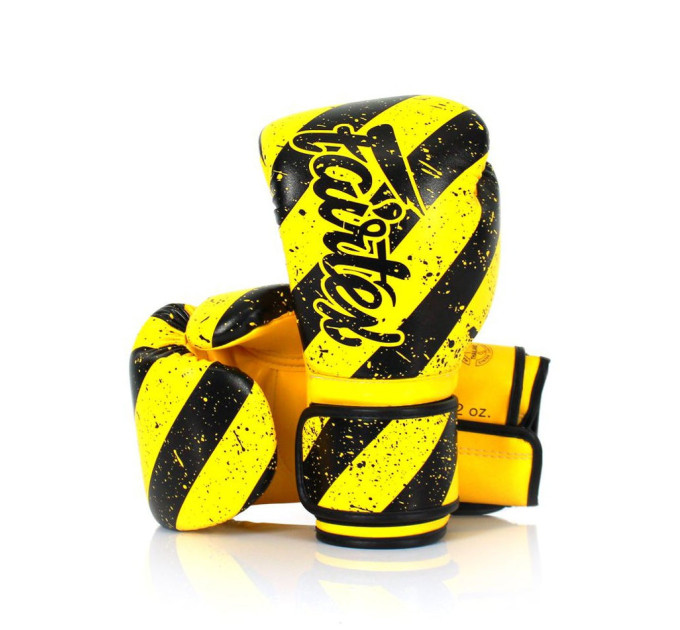 Боксерські рукавиці Fairtex BGV14Y Yellow/Black 10 унцій (бинти в комплекті)