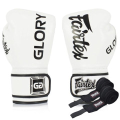 Боксерські рукавиці Fairtex BGVG1 White 14 унцій (бинти в комплекті)